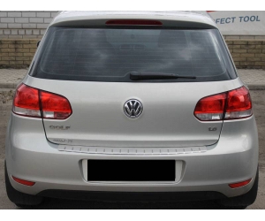  Накладка с загибом на задний бампер для Volkswagen Golf VI (5D) 2008-2012 (Alu-Frost, 25-3457)