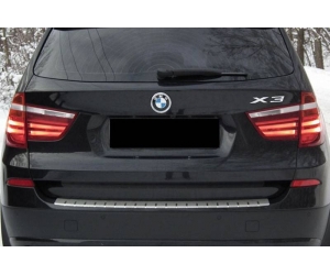  Накладка с загибом на задний бампер для BMW X3 (F25) 2010-2014 (Alu-Frost, 25-3654)