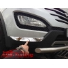  Хром накладки на нижнюю кромку переднего бампера (угловые) для Hyundai Santa Fe 2013+ (Kindle, HS-C32)