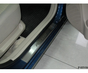  Накладки на внутренние пороги для Hyundai Accent III (3D) 2006-2011 (Nata-Niko, P-HY01)