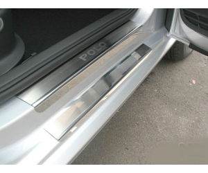  Накладки на внутренние пороги для Volkswagen Polo V (4/5D) 2009+ (Nata-Niko, P-VW25)