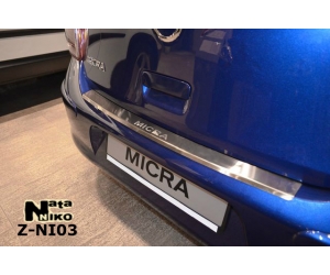  Накладка с загибом на задний бампер для Nissan Micra IV 2010+ (NataNiko, Z-NI03)