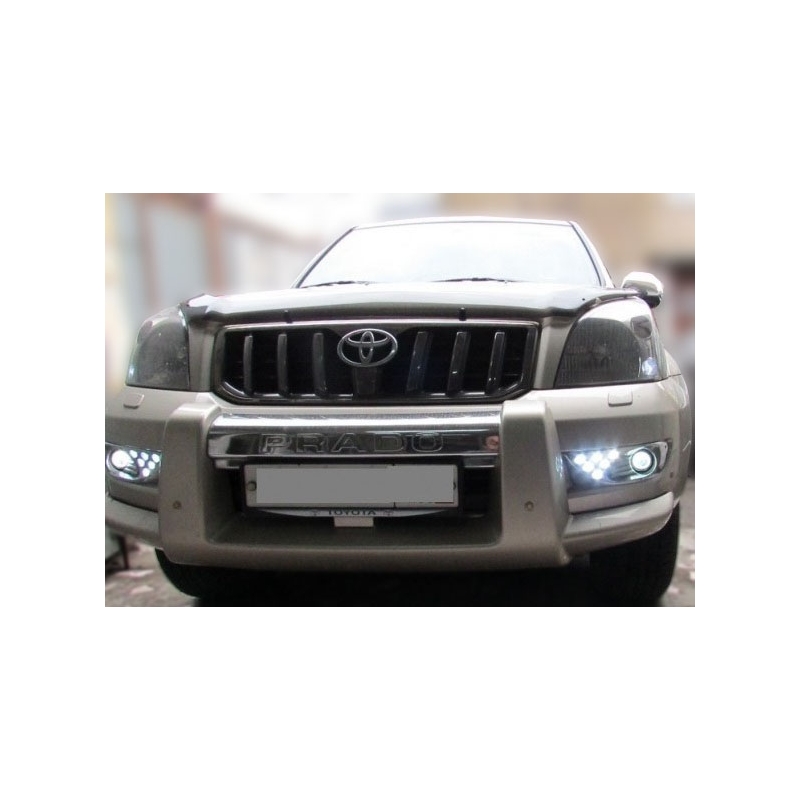 Ходовые огни Land Cruiser Prado 120 (LED ДХО) в штатные места ver.2