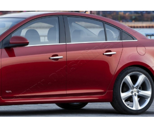  Нижние молдинги стекол (нерж., 6 шт.) Chevrolet Cruze SD 2009+ (Omsa Prime, 1607141)