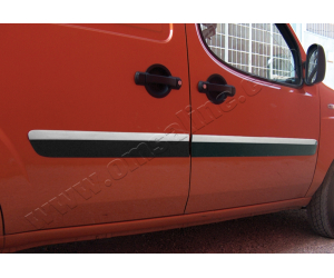  Молдинг дверной (нерж., 4-шт., узкий) для Fiat Doblo I 2006-2010 (Omsa Prime, 2520132)