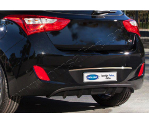  Накладка над номером на крышку багажника (нерж.) для Hyundai i30 HB 2012+ (Omsa Prime, 3215052)
