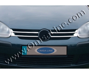  Накладки на решетку радиатора (нерж.) 4-шт. для VW GOLF VI 2008-2012 (Omsa Prime, 7518081)