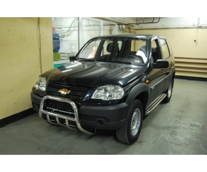  Боковые пороги D60 с листом из нержавеющей стали для Chevrolet Niva 2009+ (UA-TUNING, CHNVA.09.RBLN)