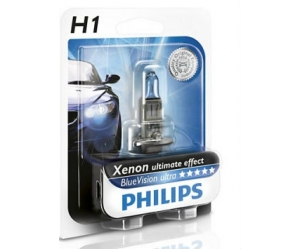  Авто-лампы H1 12V 55W P14,5S BLUEVISION 1 шт. (Philips, PS 12258 BVU B1)