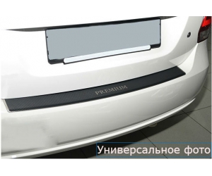 Накладка с загибом на задний бампер (карбон) для BMW X1 (E84) 2009-2012 (NataNiko, Z-BM08+k)