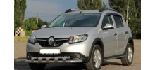  Защита переднего бампера (двойная, D60) для Renault Sandero Stepway 2013+ (ST-LINE, ST.RSS13.ST015/d60)