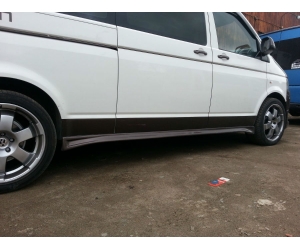  Аэродинамические боковые пороги (2 шт., длинная база) для Volkswagen T5 2003+ (DDA-TUNNING, NACVWT501)