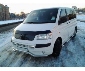  Накладка на решетку радиатора (для зимы, глянцевая) для Volkswagen T5 2003-2009 (AVTM, FLGL0107)