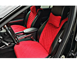  Накидки на сиденья автомобиля с ушками (передние, к-кт. 2 шт.) (AVTOРИТЕТ, red_s)