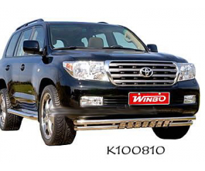  Защита переднего бампера (двойная) для Toyota LC Prado 120 2002-2009 (PRC, FJ120 SG005)