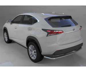  Защита заднего бампера (одинарная, D42) для Lexus NX 200 2014+ (Can-Otomotiv, LENX.57.4611)