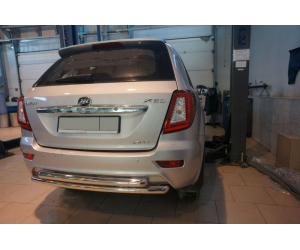  Защита заднего бампера (двойная, D60) для Lifan X60 2013+ (Can-Otomotiv, LIX6.55.8884)