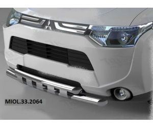  Защита переднего бампера (Shark, D60) для Mitsubishi Outlander 2012-2015 (Can-Otomotiv, MIOL.33.2064)