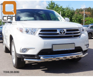  Защита переднего бампера (Shark, D60) для Toyota Highlander 2010-2013 (Can-Otomotiv, TOHI.33.0030)