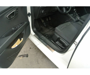  Накладки на пороги (нерж.) для Seat Leon III HB 2012+ (Omsa Prime, 6511091)