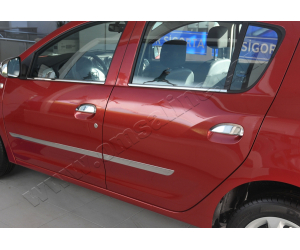  Нижние молдинги стекол (нерж., 4 шт.) для Dacia Sandero Stepway (5D) HB 2012+ (Omsa Prime, 2005141)