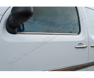  Нижние молдинги стекол (нерж., 2 шт.) для Renault Kangoo II 2008+ (Omsa Prime, 6122141)