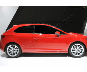  Нижние молдинги стекол (нерж., 6 шт.) для Seat Leon III (3D) HB 2012+ (Omsa Prime, 6511142)