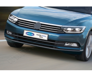  Накладки на передний бампер (нерж., 3 шт.) для Volkswagen Passat (B8) SD 2015+ (Omsa Prime, 7545083)
