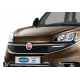  Накладки на решетку радиатора (нерж., 2 шт.) для Fiat Doblo II 2014+ (Omsa Prime, 2524081F)