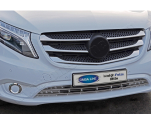  Накладки на решетку радиатора (нерж., 5 шт.) для Mercedes-Benz Vito (W447) 2014+ (Omsa Prime, 4733081)