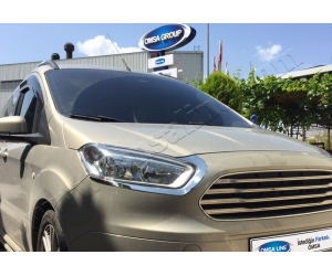  Накладки на передние фонари (реснички, нерж.) для Ford Courier‎ 2014+ (Omsa Prime, 2625102)