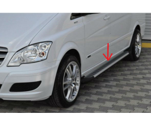  Боковые пороги (Line) для Mercedes-Benz Vito (W639) ExtraLong 2004-2015 (Erkul, bra064.lin253)