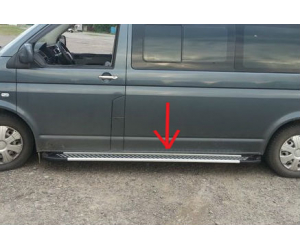  Боковые пороги (Line) для Volkswagen Transporter (T6) короткая база 2015+ (Erkul, bra118.lin213)