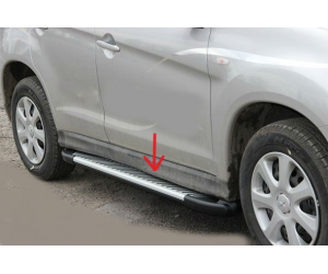  Боковые пороги (Line) для Nissan X-Trail 2008-2014 (Erkul, bra076.lin173)