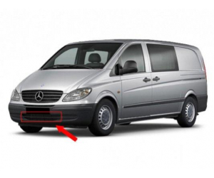  Накладка на решетку бампера (для зимы, низ., глянцевая) для Mercedes Vito 2003-2010 (AVTM, FLGL01231)