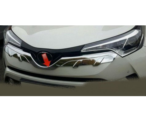 Хром накладки на передний бампер (под эмблему) для Toyota C-HR 2016+ (Asp, WZXTYCR16FGC)