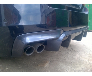  Накладка на задний бампер (2 выхлопа) для Bmw 5-series (F10) 2009+ (Lasscar, 1LS 201 603-2918)