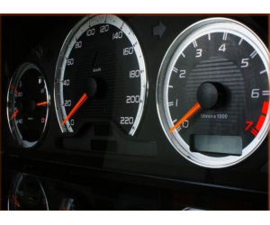  Кольца в щиток приборов (алюм., 3 шт.) для Mercedes-Benz (W210/W202/W208) 1995-2002 (Dido-tuning, 11merc210)