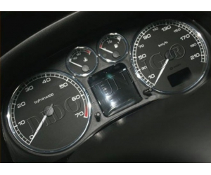  Кольца в щиток приборов (алюм., 4 шт.) для Peugeot 307 2001-2007 (Dido-tuning, 11peg307)