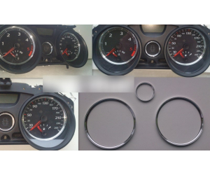  Кольца в щиток приборов (алюм., 3 шт.) для Renault Megane II 2002-2009 (Dido-tuning, 12renmeg)
