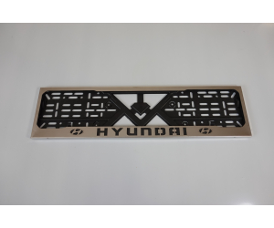  Рамка под номерной знак (хром, с черной надписью Hyundai) (st-line, hyundai.01)