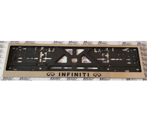  Рамка под номерной знак (хром, с черной надписью Infiniti) (st-line, infiniti.01)