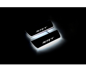  Накладки на пороги (Static, зад., с Led подсветкой, SRT) для Dodge Durango III 2011+ (OPdesign, DHLS-STA-DO-DUR-3-Z-SRT)