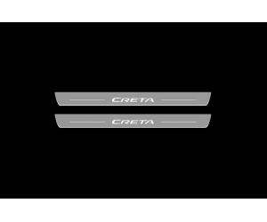  Накладки на пороги (Static, с Led подсветкой) для Hyundai Creta 2014+ (OPdesign, DHLS-STA-HYU-CRET)