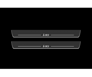  Накладки на пороги (Static, с Led подсветкой) для Hyundai i40 2012+ (OPdesign, DHLS-STA-HY-I40)