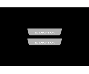 Накладки на пороги (Static, зад., с Led подсветкой) для Hyundai Sonata VIII 2020+ (OPdesign, DHLS-STA-HYU-SON8-Z)