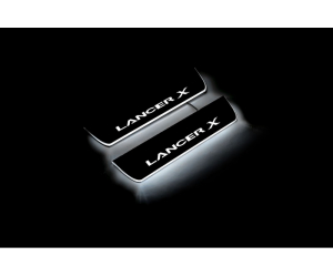  Накладки на пороги (Static, зад., с Led подсветкой) для Mitsubishi Lancer X 2007+ (OPdesign, DHLS-STA-MIT-LANX-Z)