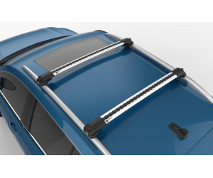  Поперечины на рейлинги (Turtle Air1, сер., с ключем, 2шт.) для Volkswagen Teramont Suv 2018+ (Can-Otomotiv, MC01001-0202S)
