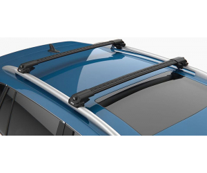  Поперечины на рейлинги (Turtle Air1, черн., с ключем, 2шт.) для Mitsubishi Pajero Sport (Mk2) Suv 2008-2016 (Can-Otomotiv, MC01001-9898B)