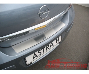  Накладка на задний бампер Opel Astra III H 4D 2004-2009 (Alu-Frost, 10-2187)